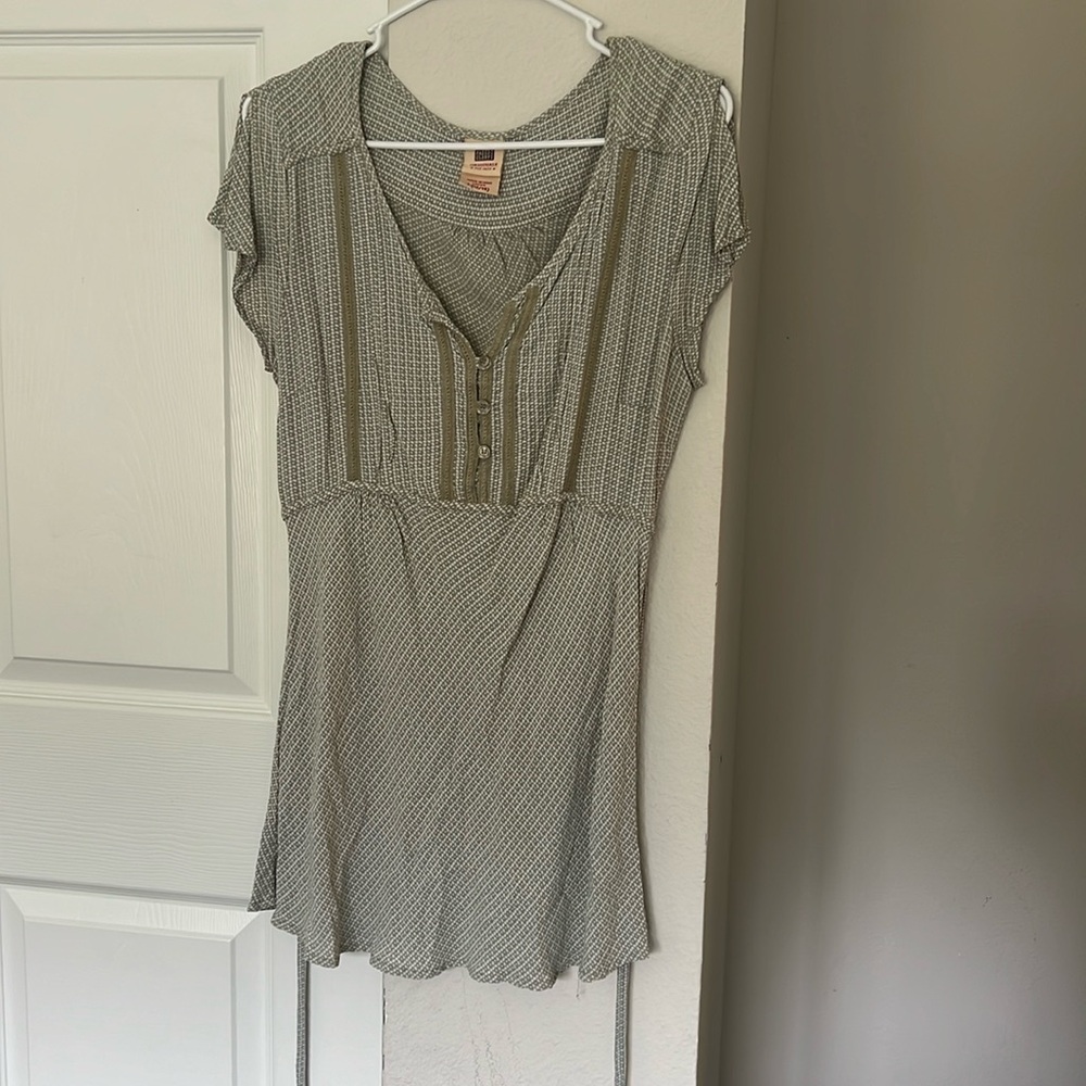 2000s Faded Glory Sage Green Mini Dress